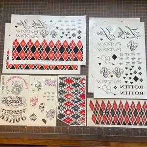 Harley Quinn Temporary Tattoo Set